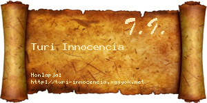 Turi Innocencia névjegykártya